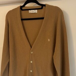 Dior Men's Camel Cardigan Sweater